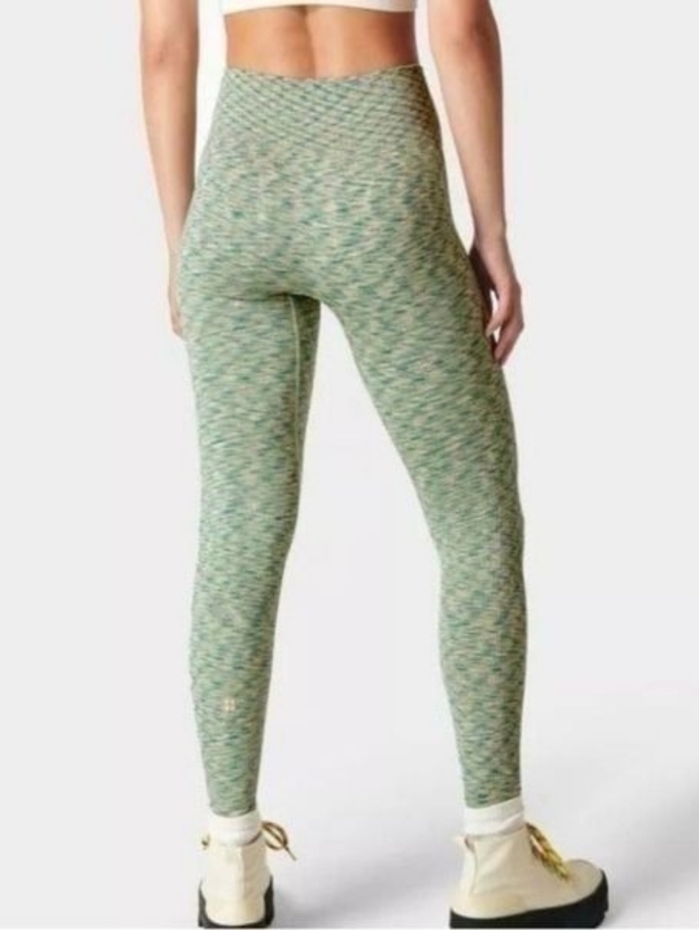 Sweaty Betty London Base Layer Space Dye High Rise Legging - Terrain Green - Picture 2 of 8